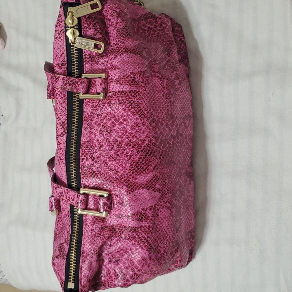 Juicy Couture Silvia Snake Embossed Leather Satchel